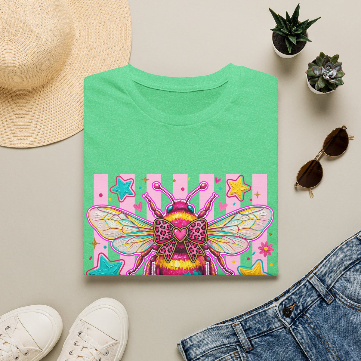 Kind Bee T-Shirt — Colorful Cute Bee Graphic Tee for Women & Teens