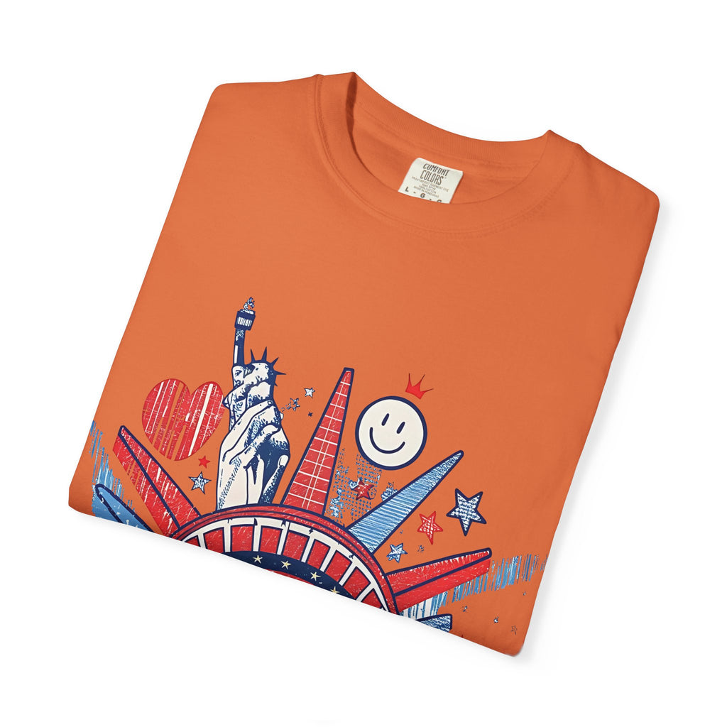 America Graphic T-Shirt — Patriotic Statue of Liberty 4th of July Tee