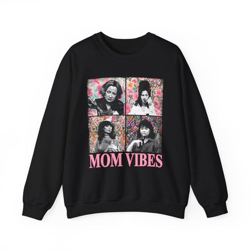 Crewneck Sweatshirt — Mom Vibes Retro Floral Collage