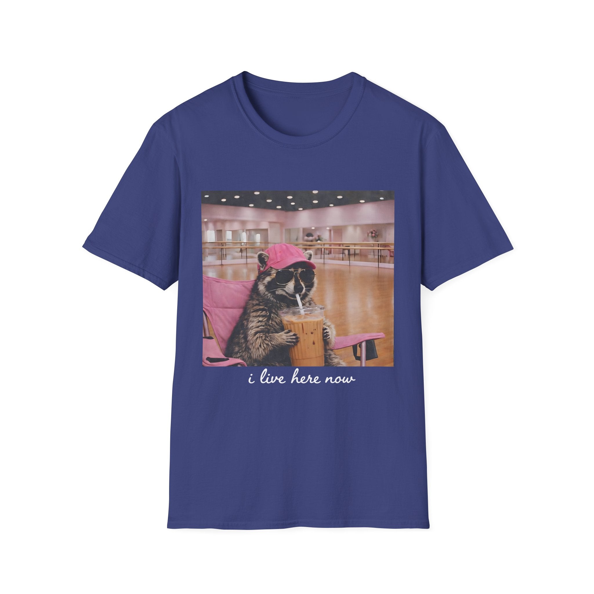 T-Shirt — Cute Dance Mom Graphic Tee ("I Live Here Now")