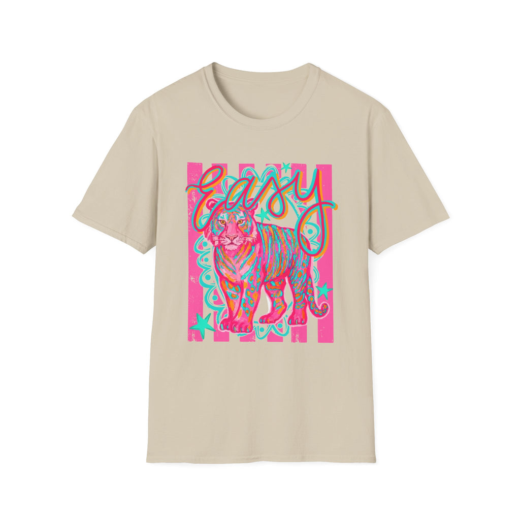Easy Tiger T-Shirt — Colorful Retro Neon Tiger Graphic