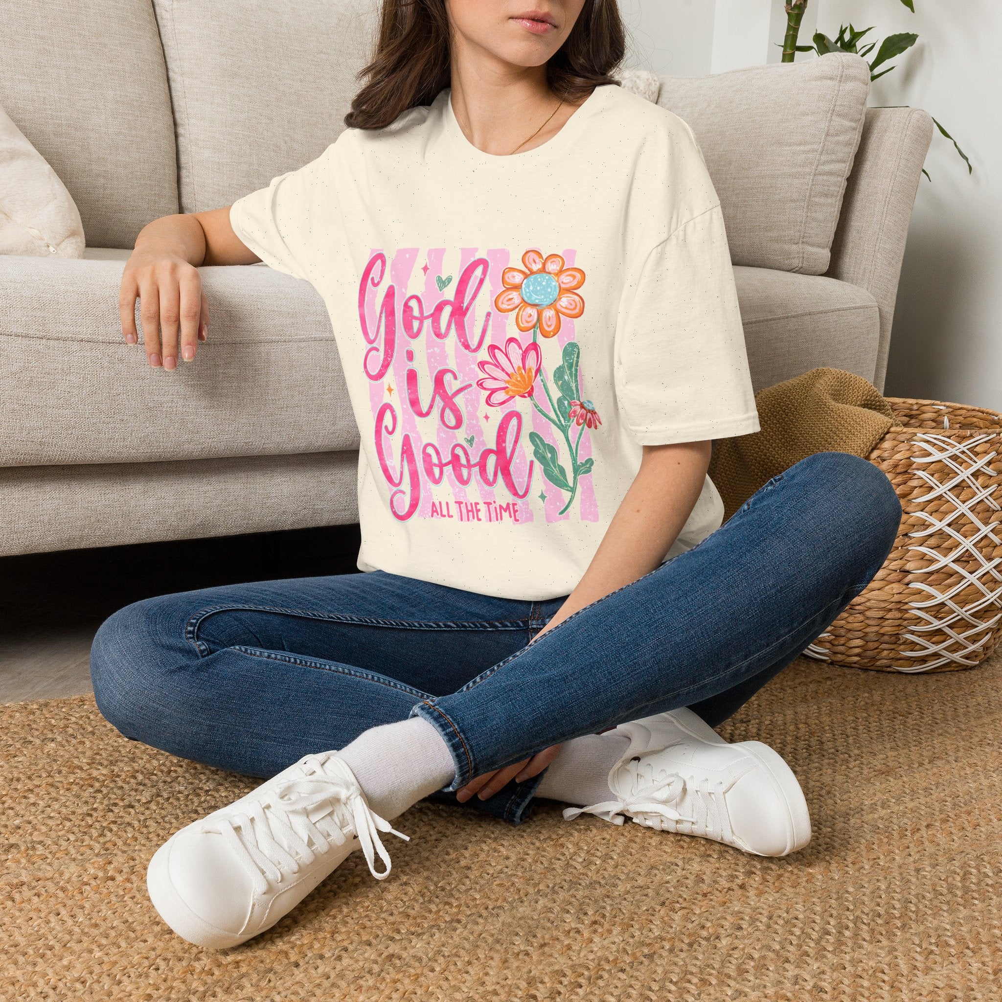 God Is Good Floral T‑Shirt — Inspirational Christian Tee