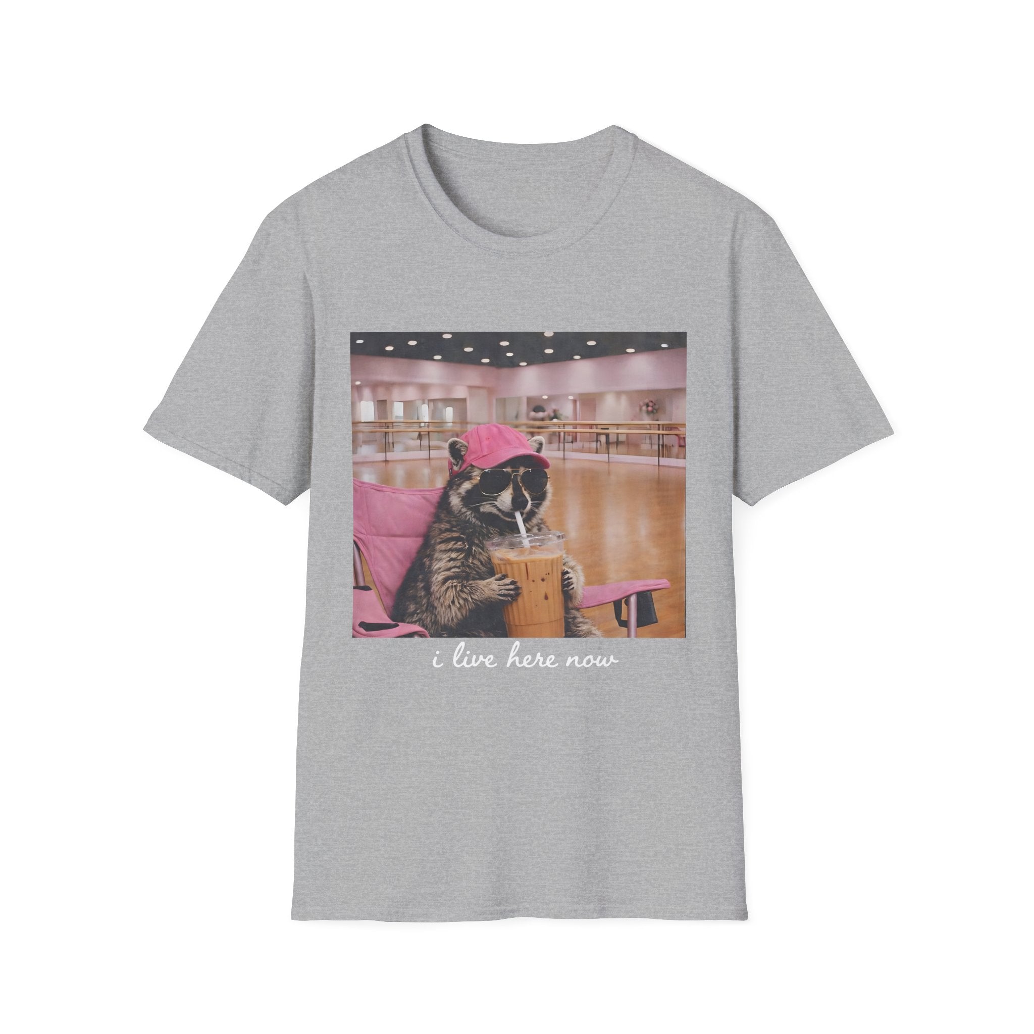 T-Shirt — Cute Dance Mom Graphic Tee ("I Live Here Now")