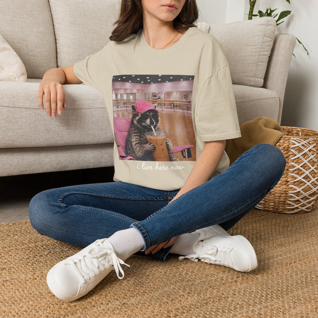 T-Shirt — Cute Dance Mom Graphic Tee ("I Live Here Now")