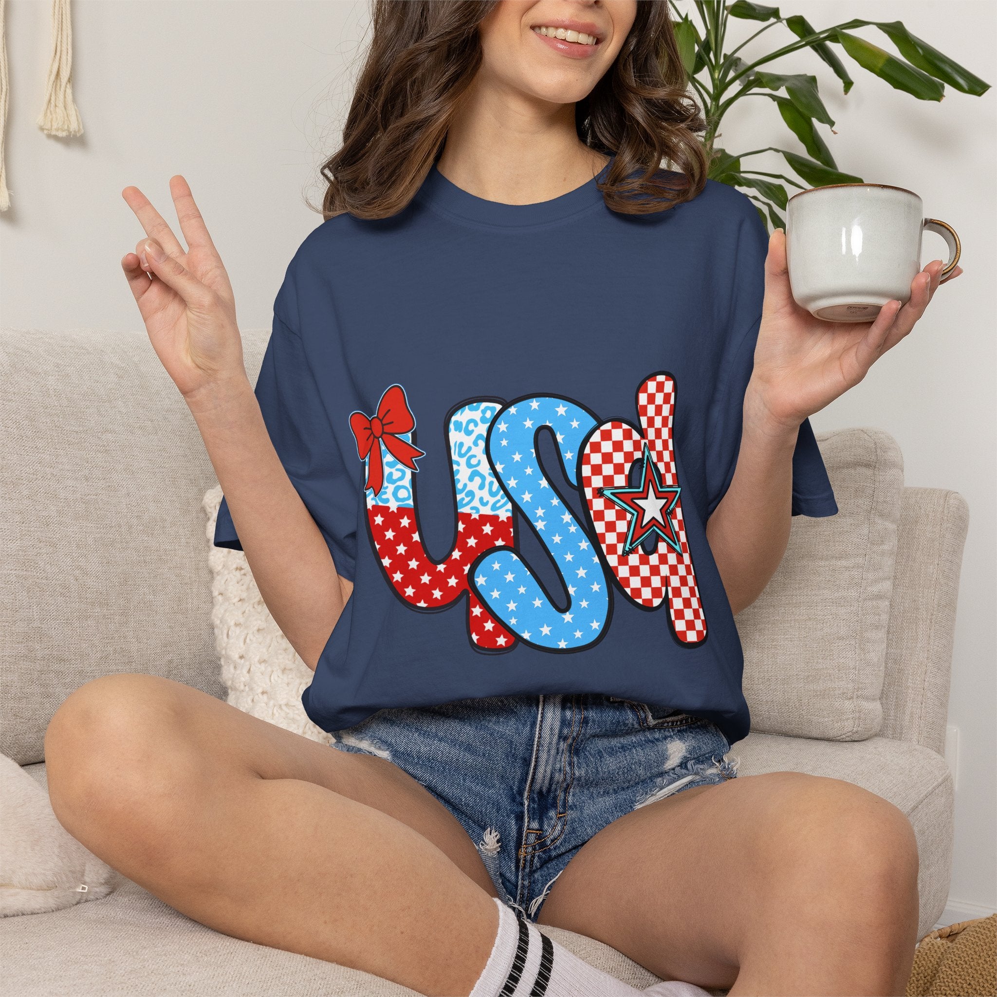 USA Patriotic T-Shirt — Red White & Blue Stars and Stripes Graphic
