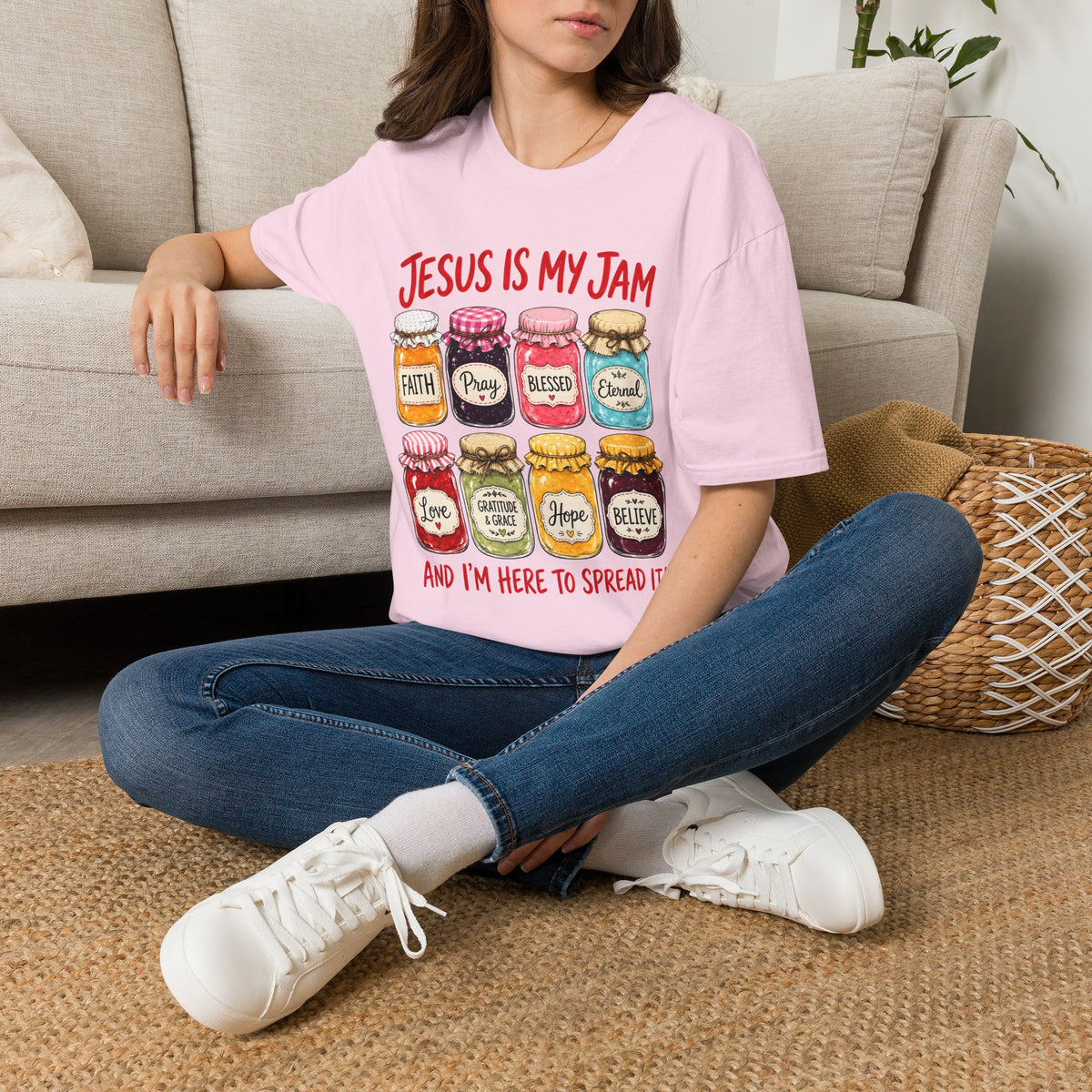 Jesus Is My Jam T-Shirt — Faith & Blessed Jam Jar Graphic Christian Tee
