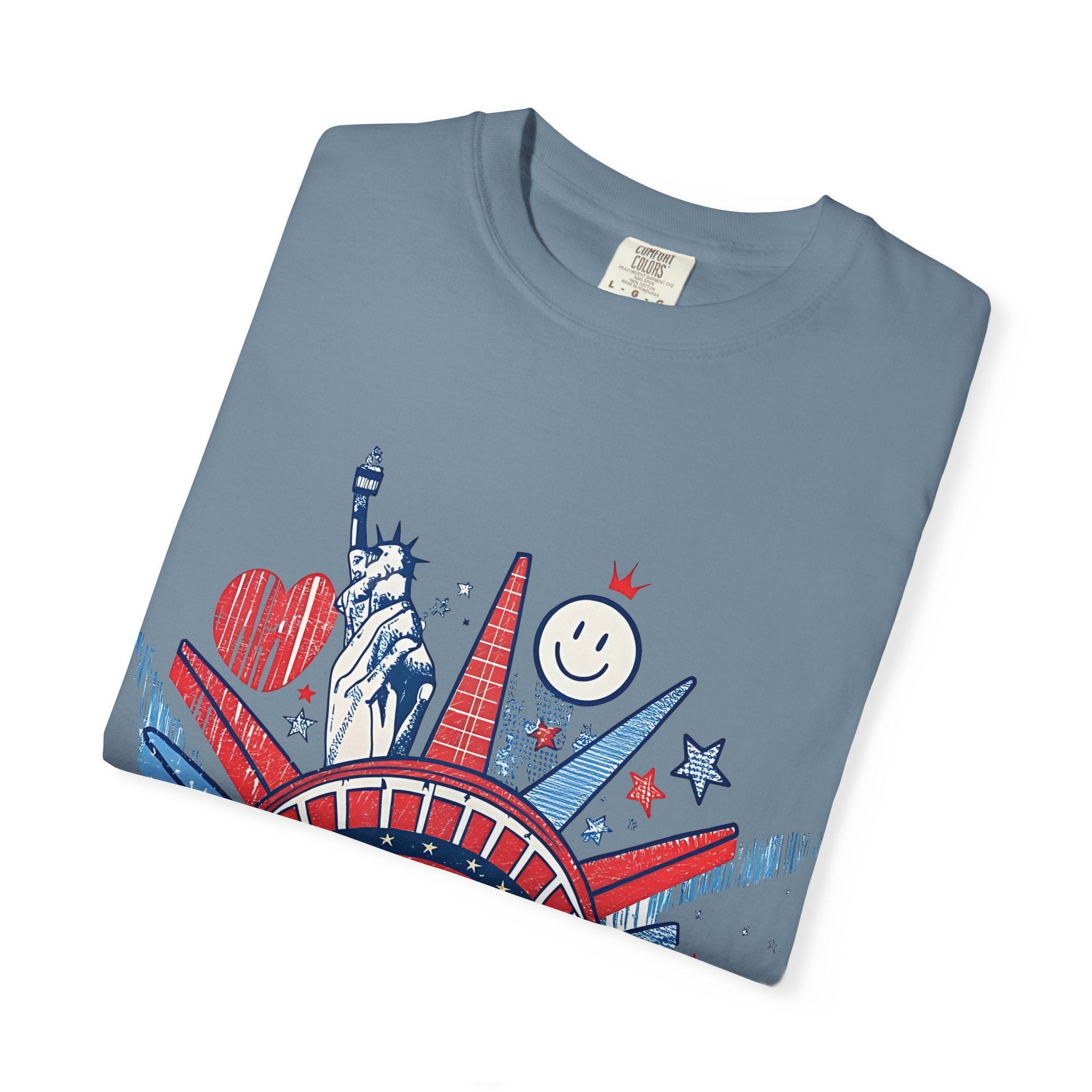 America Graphic T-Shirt — Patriotic Statue of Liberty 4th of July Tee