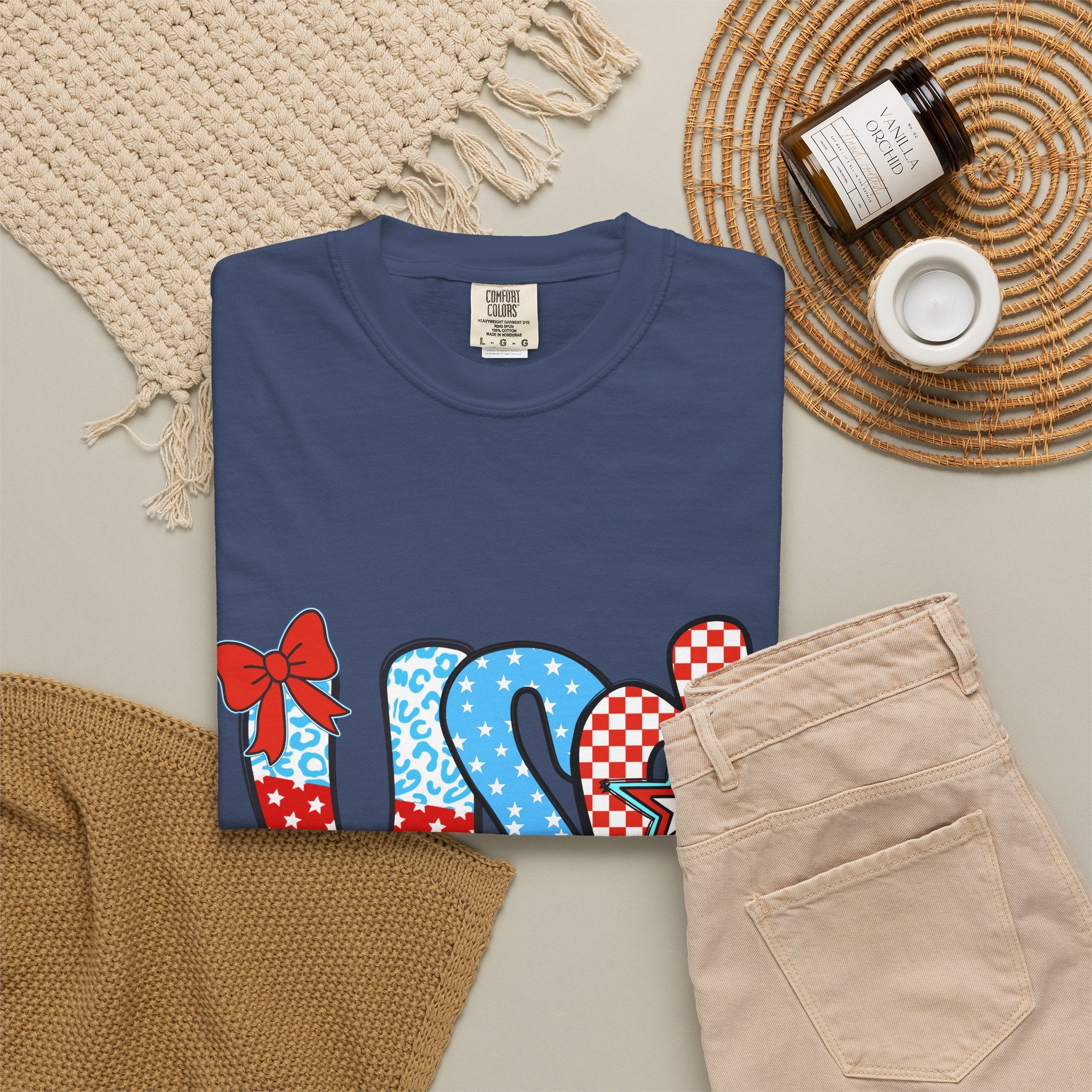 USA Patriotic T-Shirt — Red White & Blue Stars and Stripes Graphic