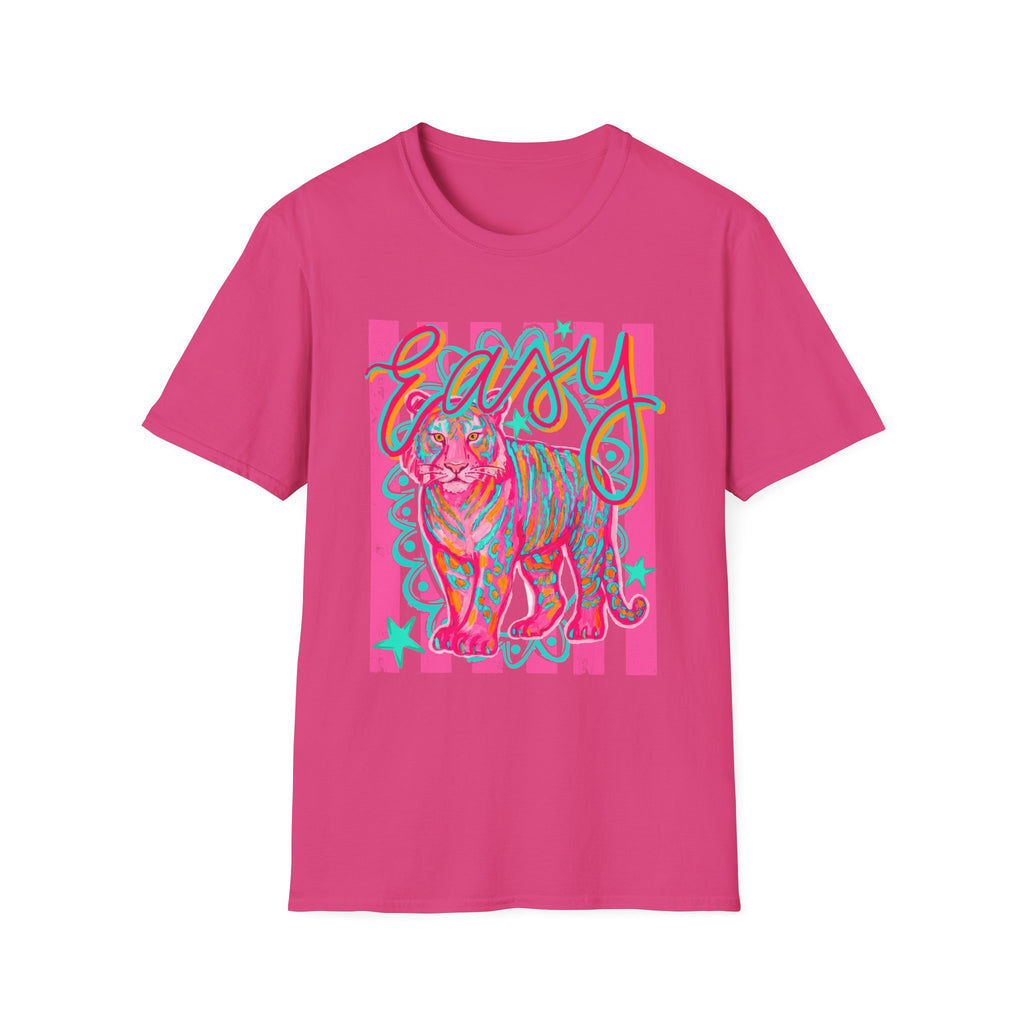 Easy Tiger T-Shirt — Colorful Retro Neon Tiger Graphic