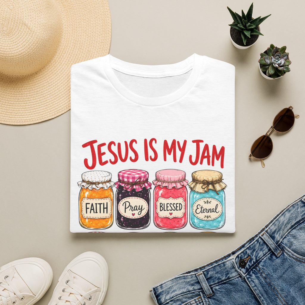 Jesus Is My Jam T-Shirt — Faith & Blessed Jam Jar Graphic Christian Tee