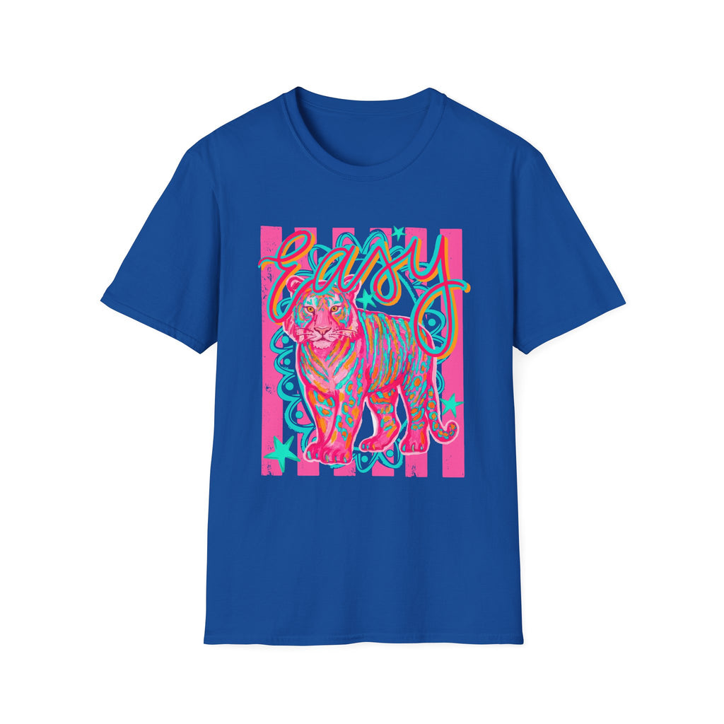 Easy Tiger T-Shirt — Colorful Retro Neon Tiger Graphic