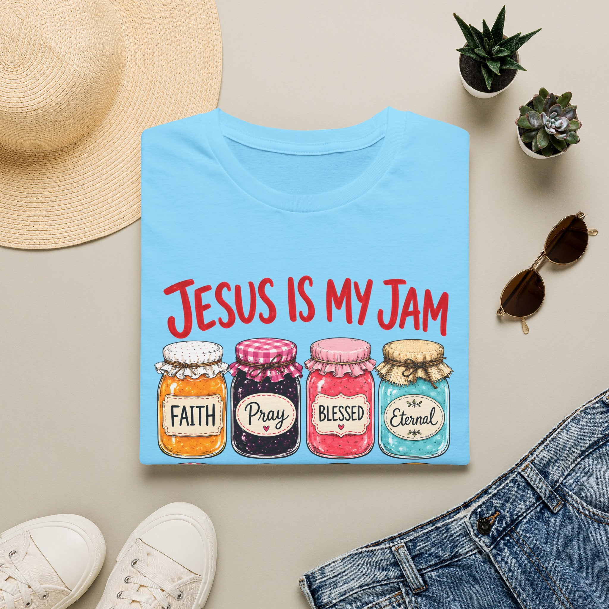 Jesus Is My Jam T-Shirt — Faith & Blessed Jam Jar Graphic Christian Tee