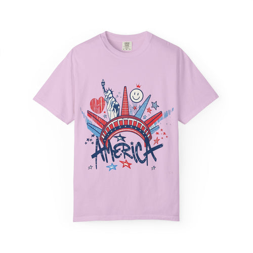 America Graphic T-Shirt — Patriotic Statue of Liberty 4th of July Tee