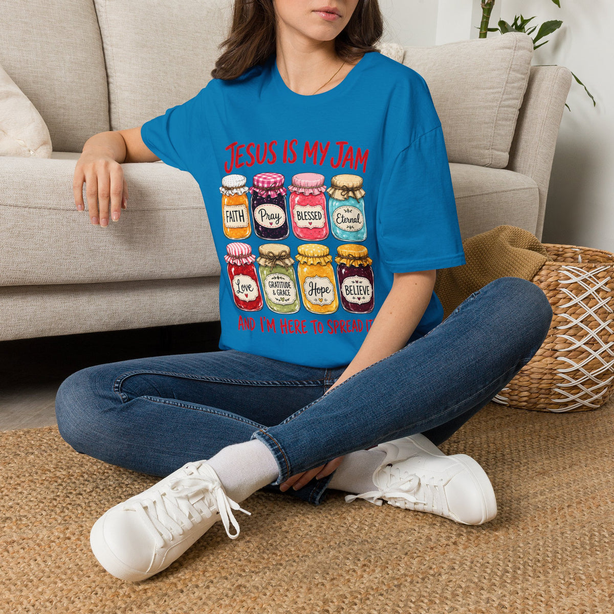 Jesus Is My Jam T-Shirt — Faith & Blessed Jam Jar Graphic Christian Tee