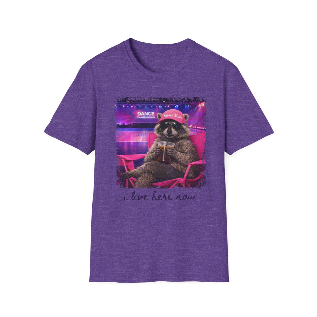 Raccoon ‘Dance’ Graphic T-Shirt — Retro Neon Wildlife Tee