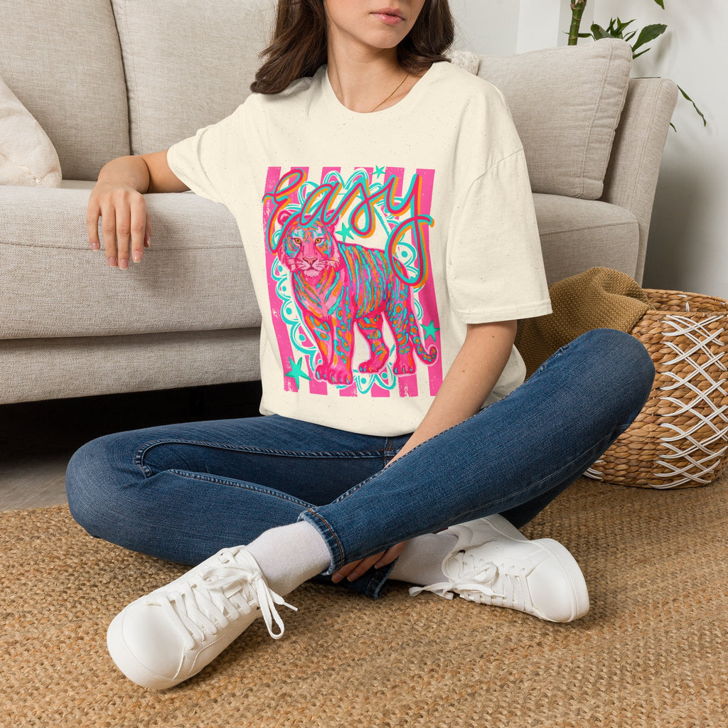 Easy Tiger T-Shirt — Colorful Retro Neon Tiger Graphic