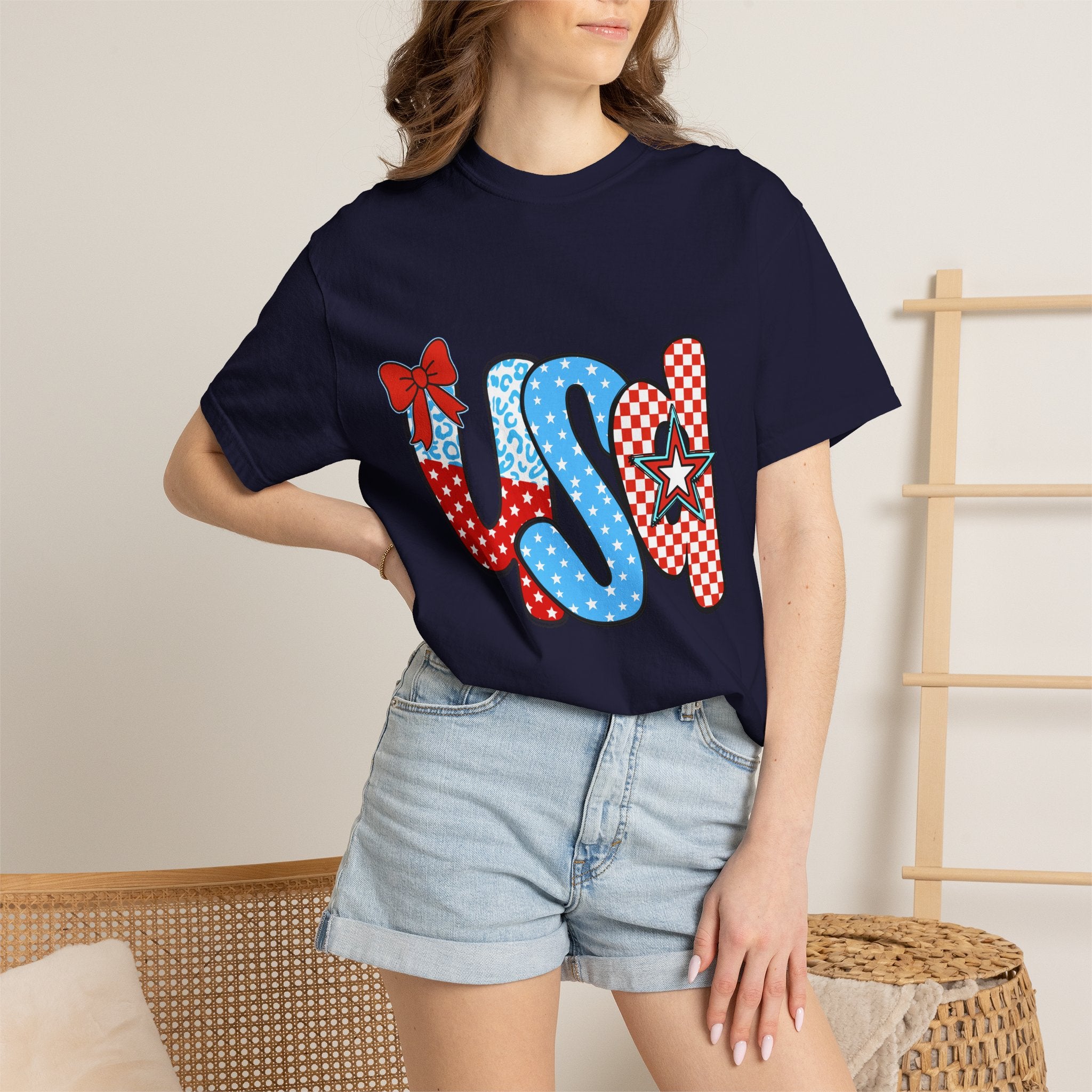 USA Patriotic T-Shirt — Red White & Blue Stars and Stripes Graphic
