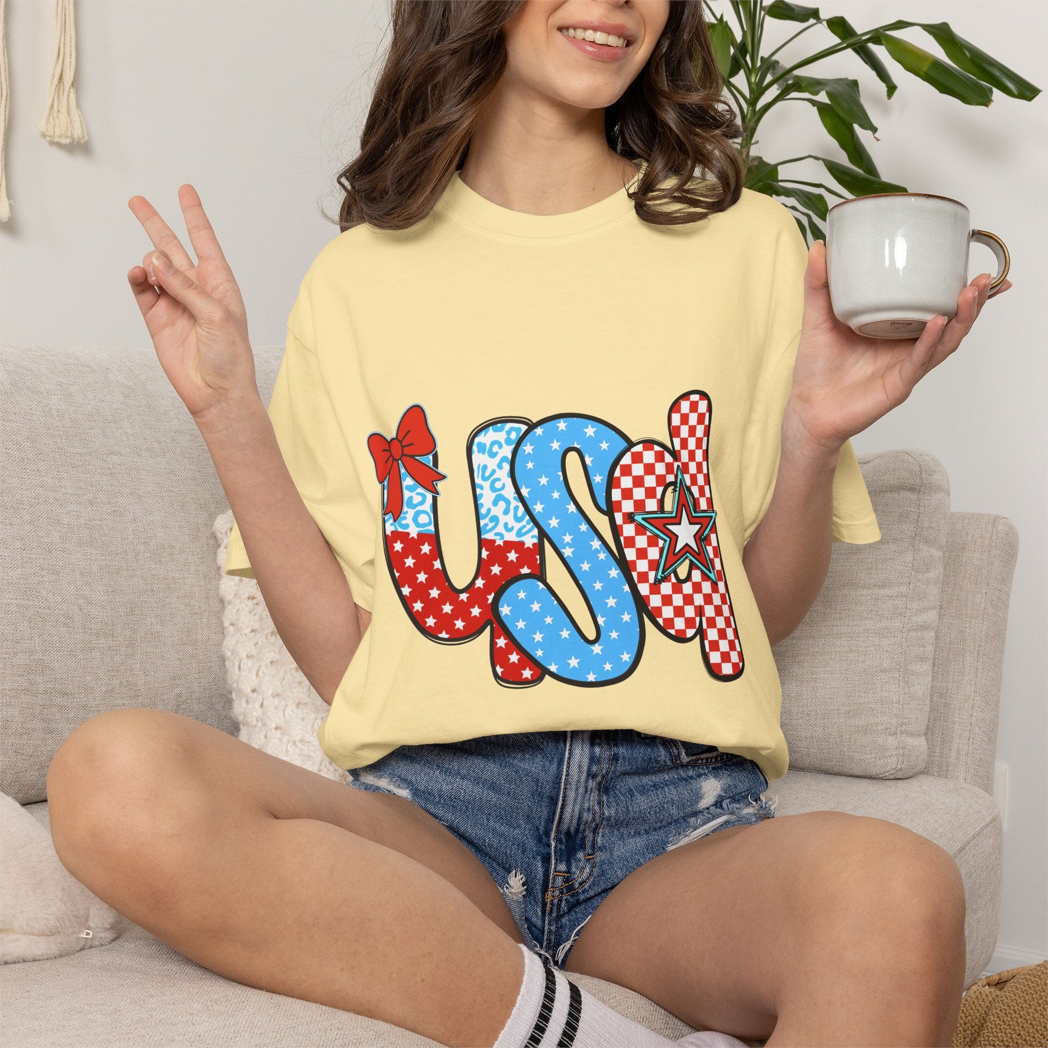 USA Patriotic T-Shirt — Red White & Blue Stars and Stripes Graphic