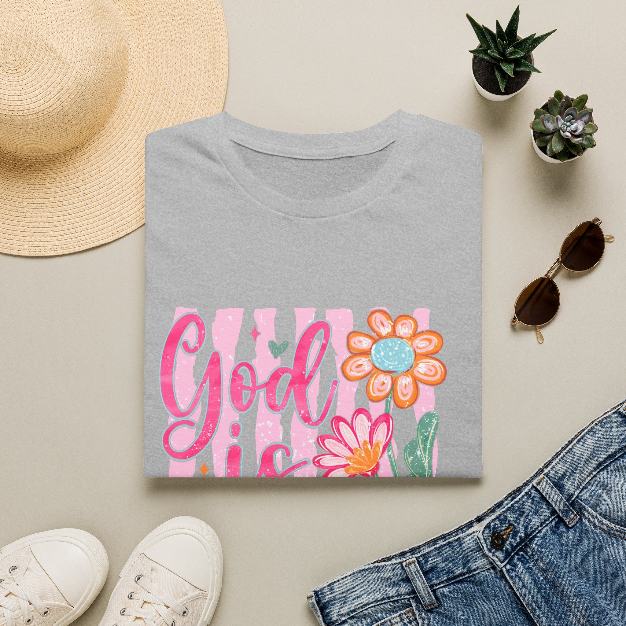 God Is Good Floral T‑Shirt — Inspirational Christian Tee