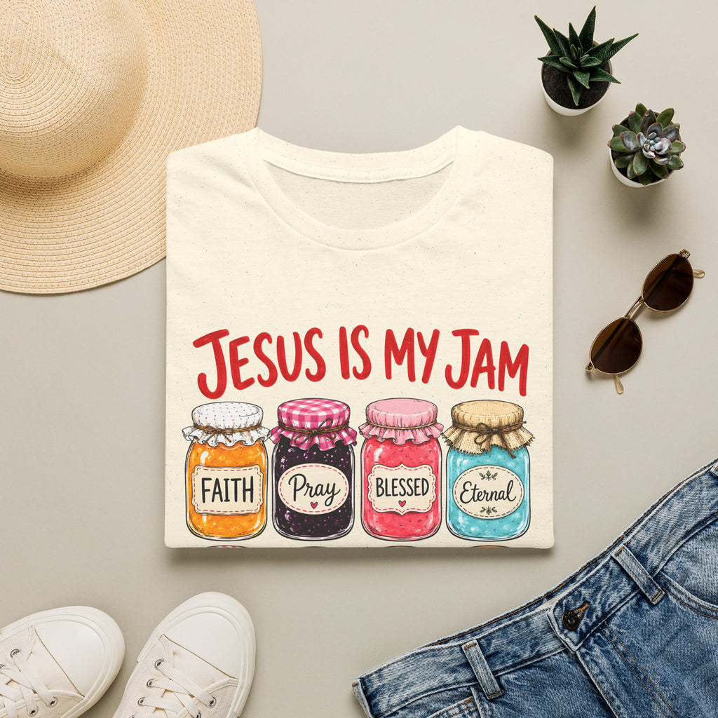 Jesus Is My Jam T-Shirt — Faith & Blessed Jam Jar Graphic Christian Tee