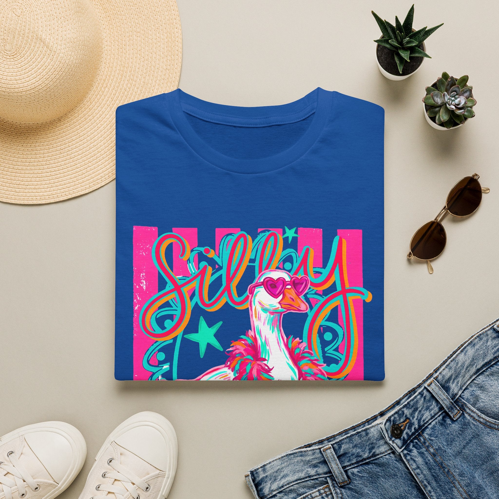 Silly Goose T-Shirt – Playful Retro Pink Graphic Tee