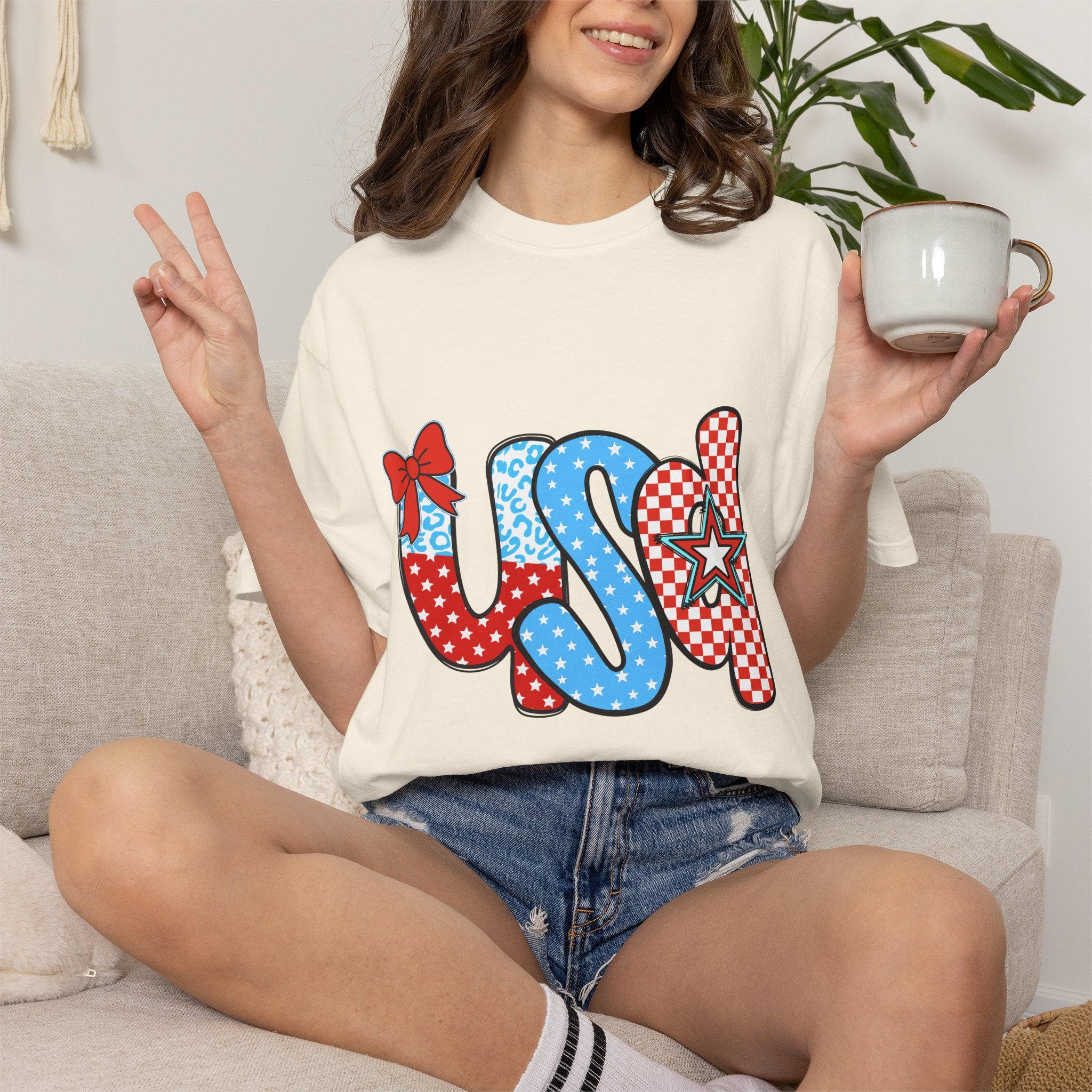 USA Patriotic T-Shirt — Red White & Blue Stars and Stripes Graphic