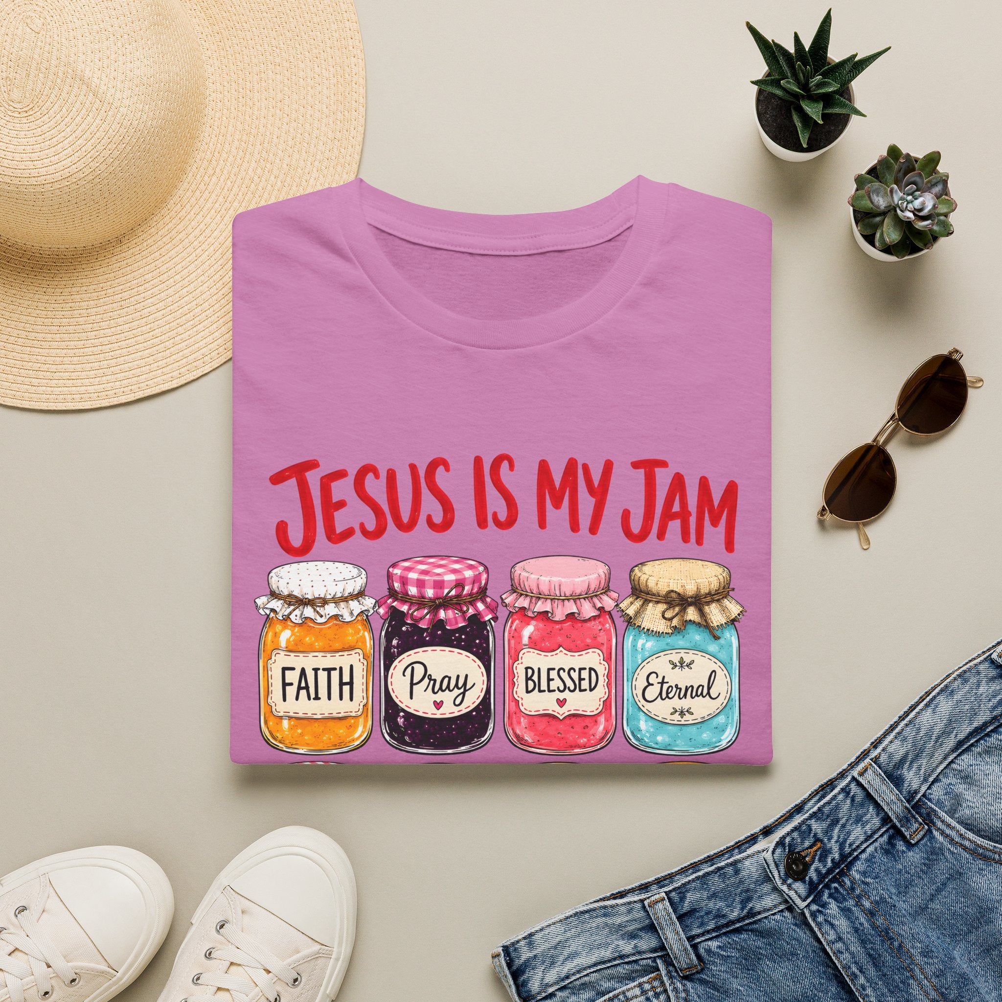 Jesus Is My Jam T-Shirt — Faith & Blessed Jam Jar Graphic Christian Tee