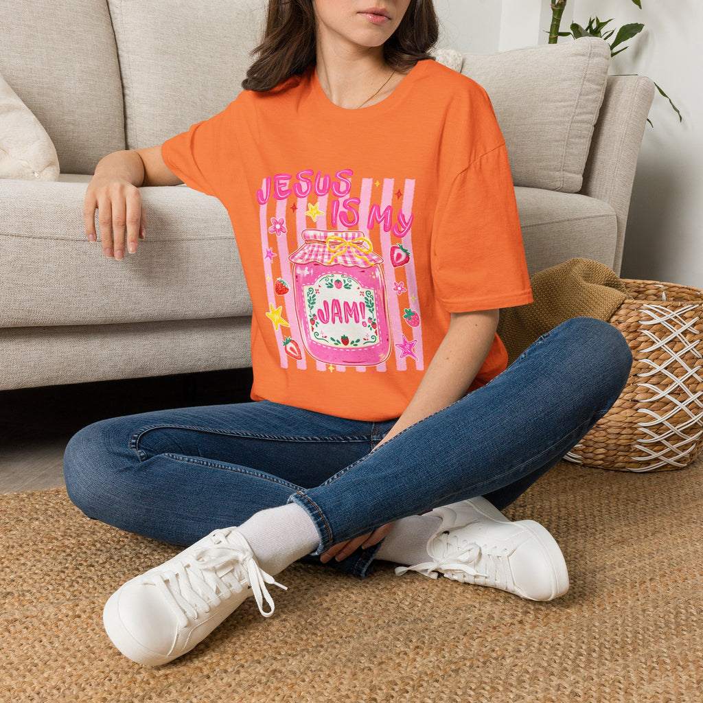 Jesus Is My Jam T‑Shirt — Cute Pink Faith Graphic Tee