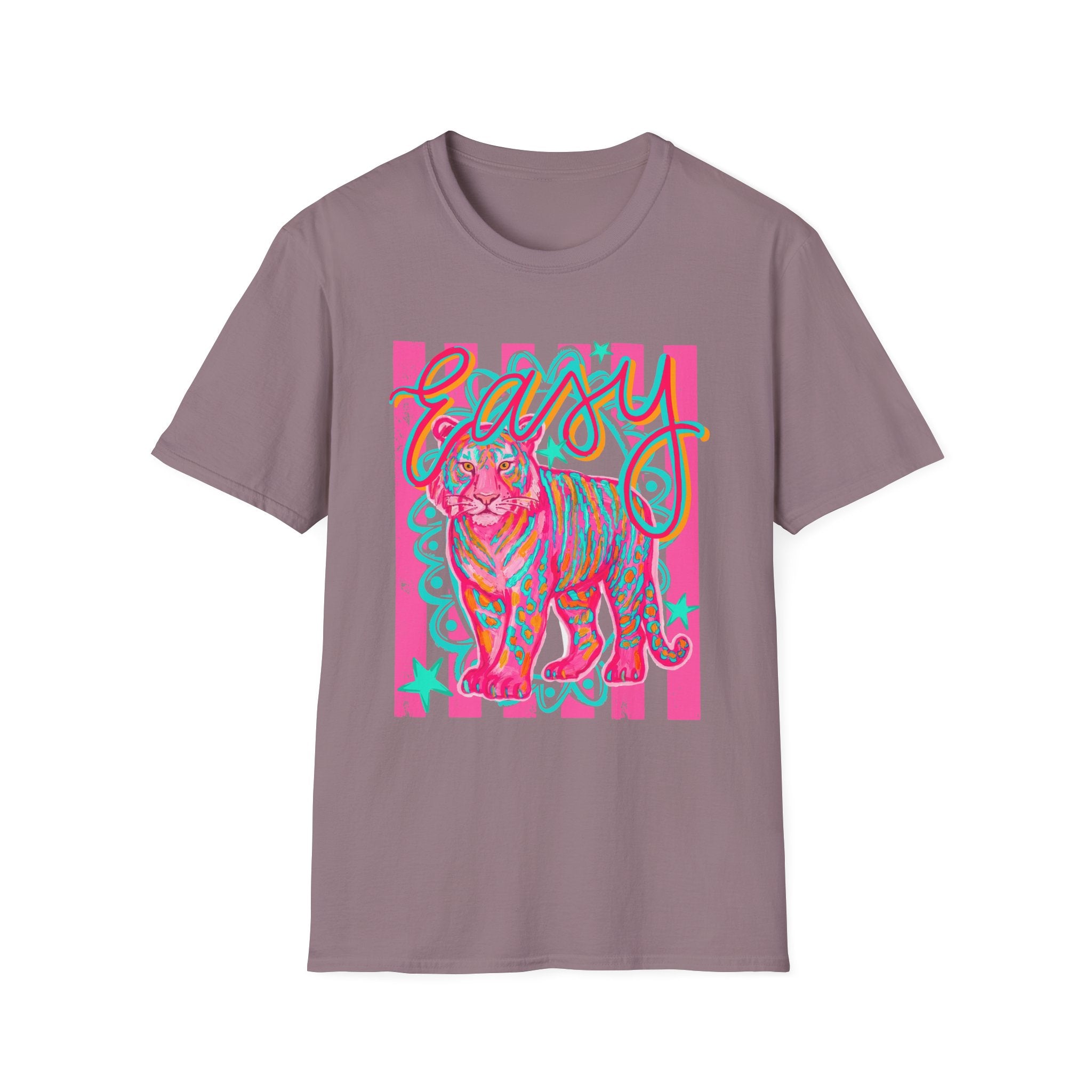 Easy Tiger T-Shirt — Colorful Retro Neon Tiger Graphic