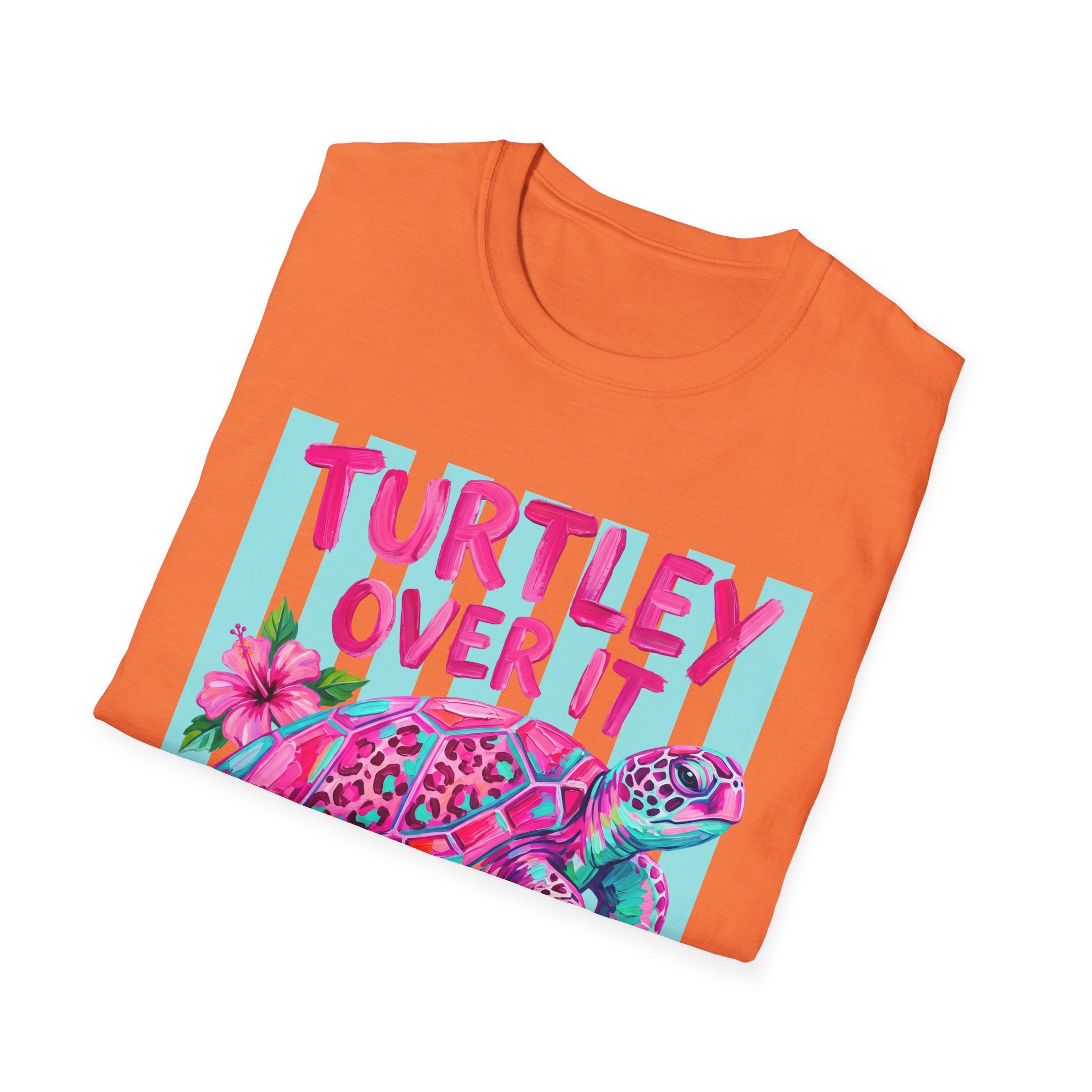 Turtley Over It T-Shirt — Tropical Pink Sea Turtle Graphic Tee