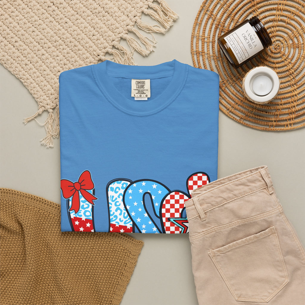 USA Patriotic T-Shirt — Red White & Blue Stars and Stripes Graphic