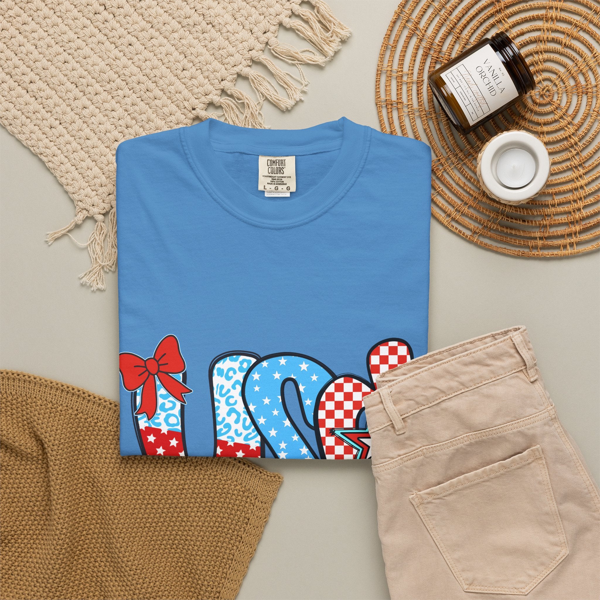 USA Patriotic T-Shirt — Red White & Blue Stars and Stripes Graphic