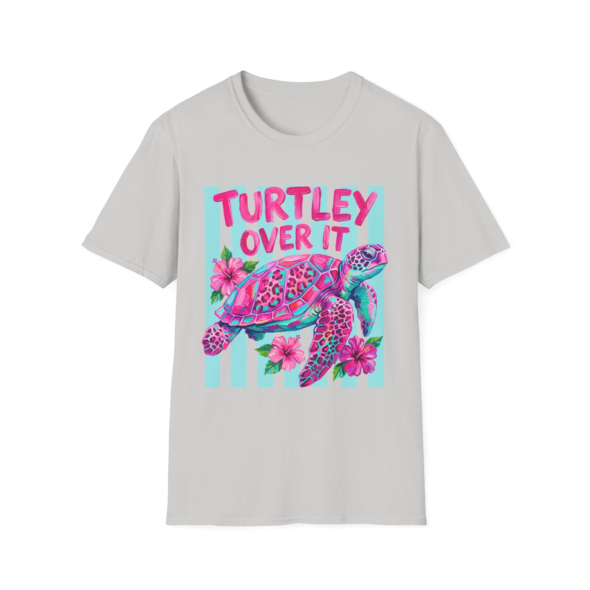 Turtley Over It T-Shirt — Tropical Pink Sea Turtle Graphic Tee