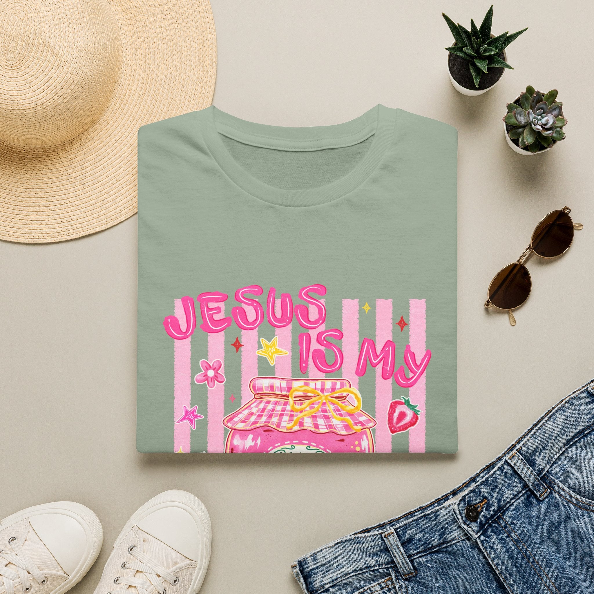 Jesus Is My Jam T‑Shirt — Cute Pink Faith Graphic Tee