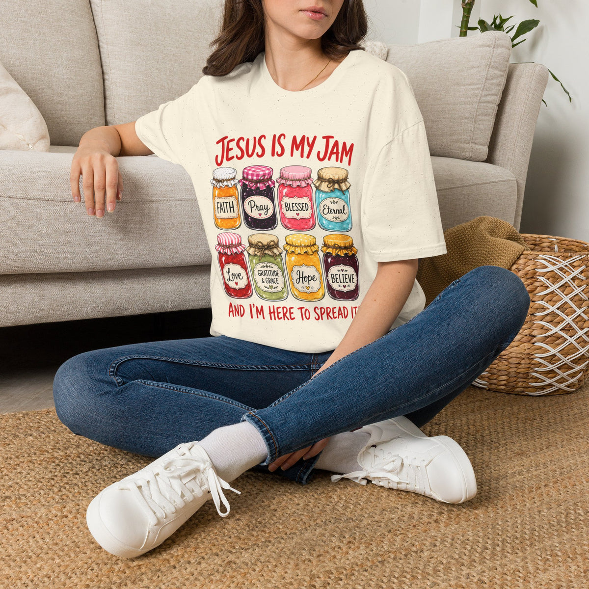 Jesus Is My Jam T-Shirt — Faith & Blessed Jam Jar Graphic Christian Tee