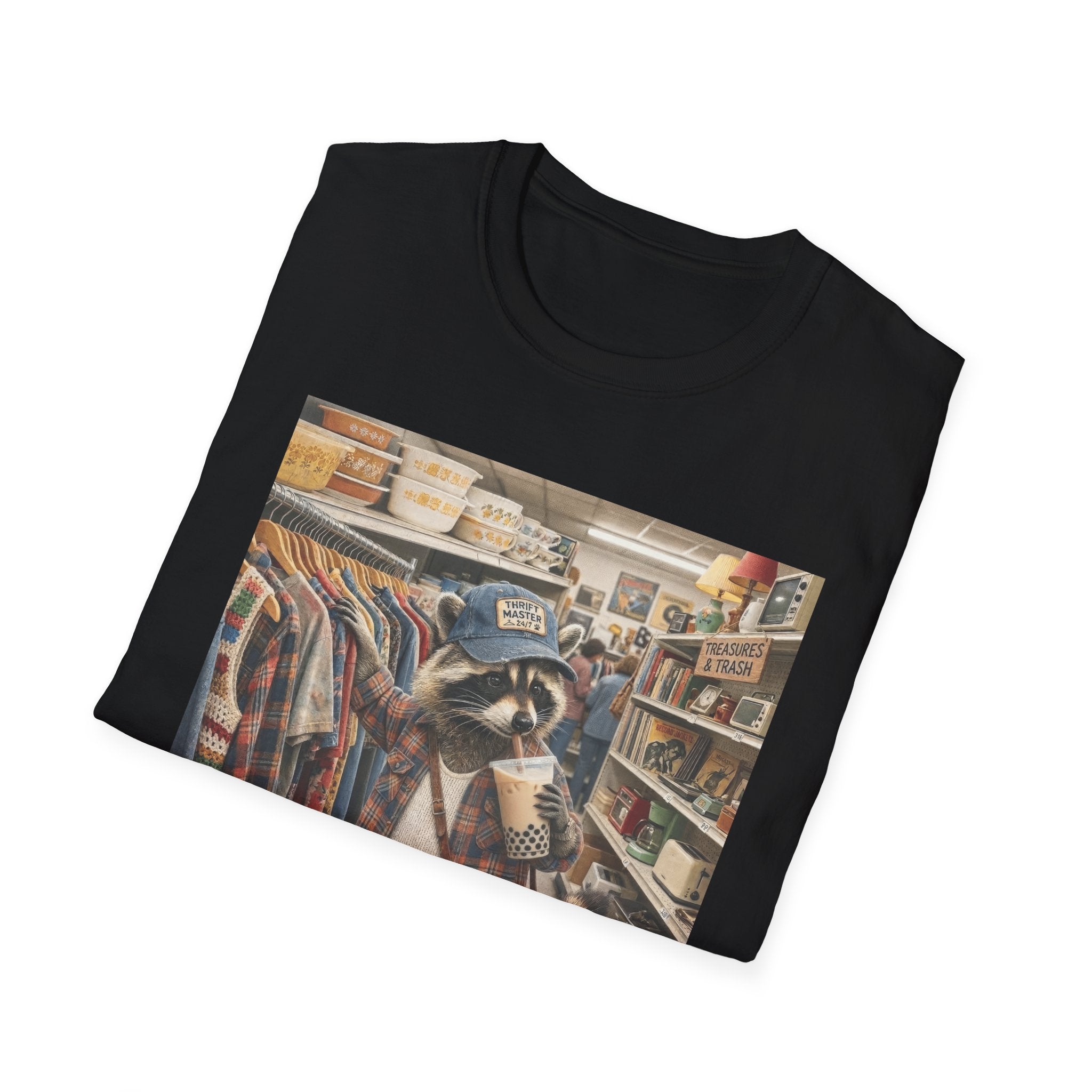 Thrifted Raccoon T-Shirt — "I'd Thrift That" Vintage Store Graphic Tee
