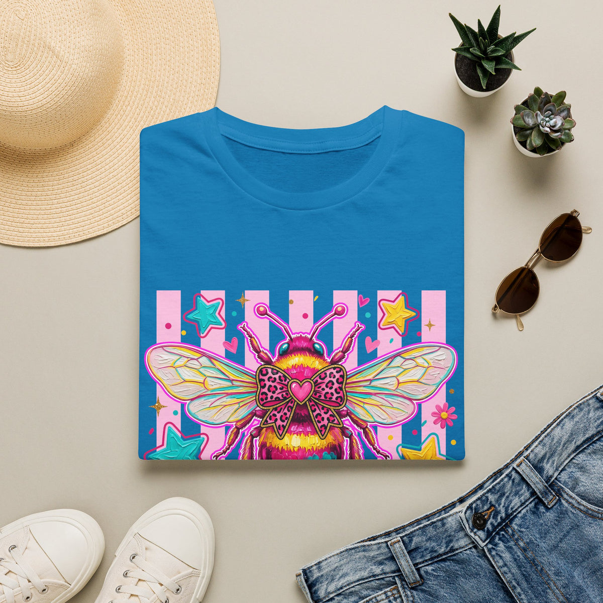 Kind Bee T-Shirt — Colorful Cute Bee Graphic Tee for Women & Teens