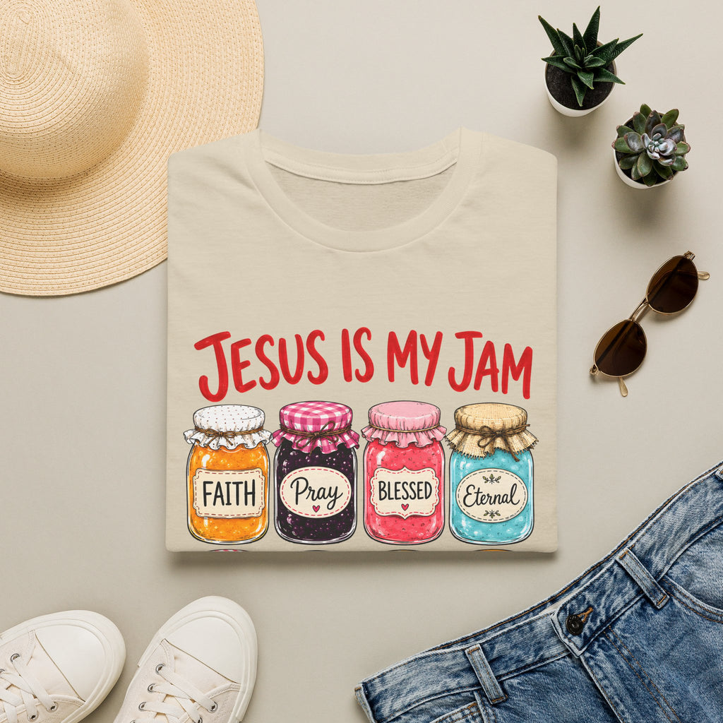 Jesus Is My Jam T-Shirt — Faith & Blessed Jam Jar Graphic Christian Tee