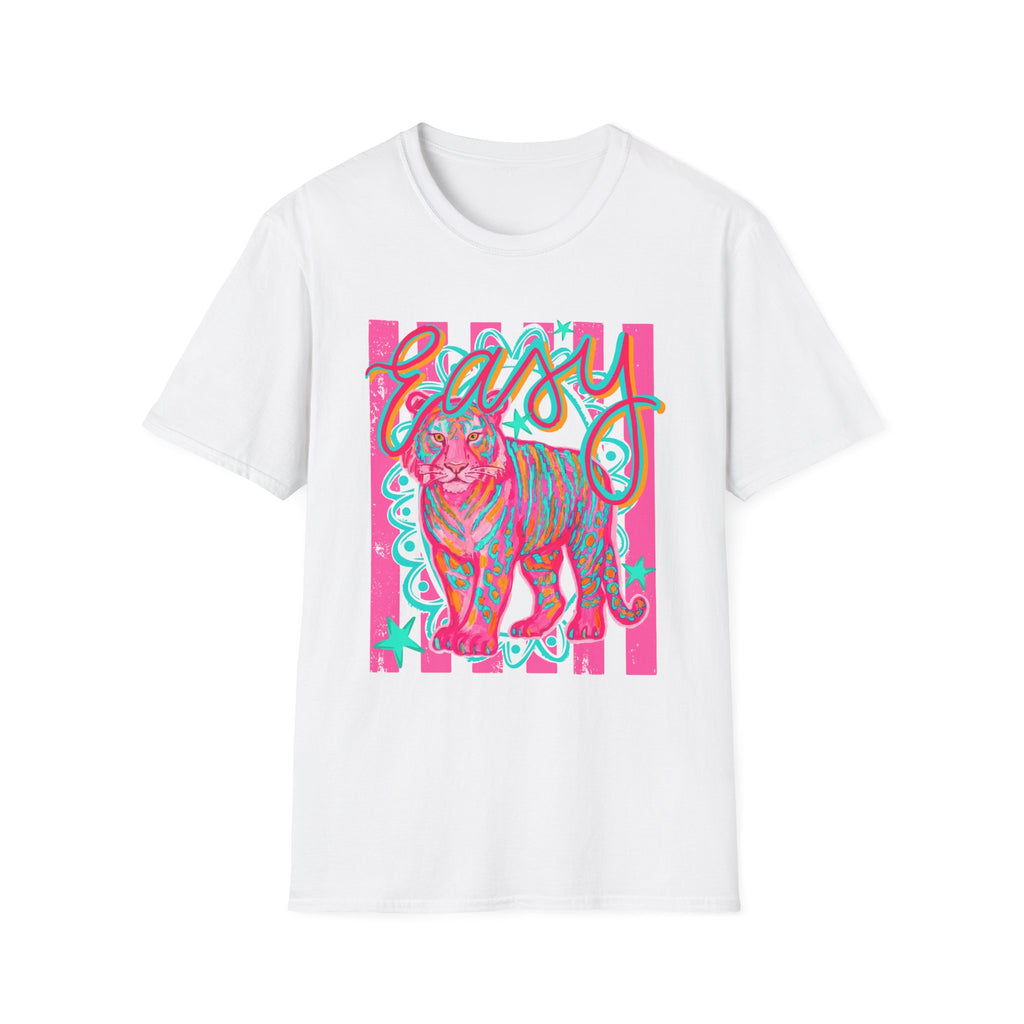Easy Tiger T-Shirt — Colorful Retro Neon Tiger Graphic