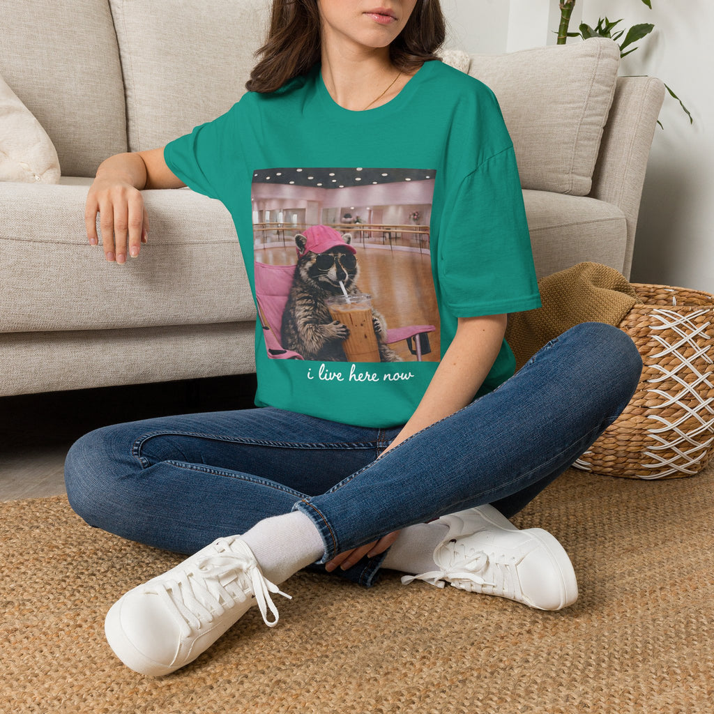 T-Shirt — Cute Dance Mom Graphic Tee ("I Live Here Now")