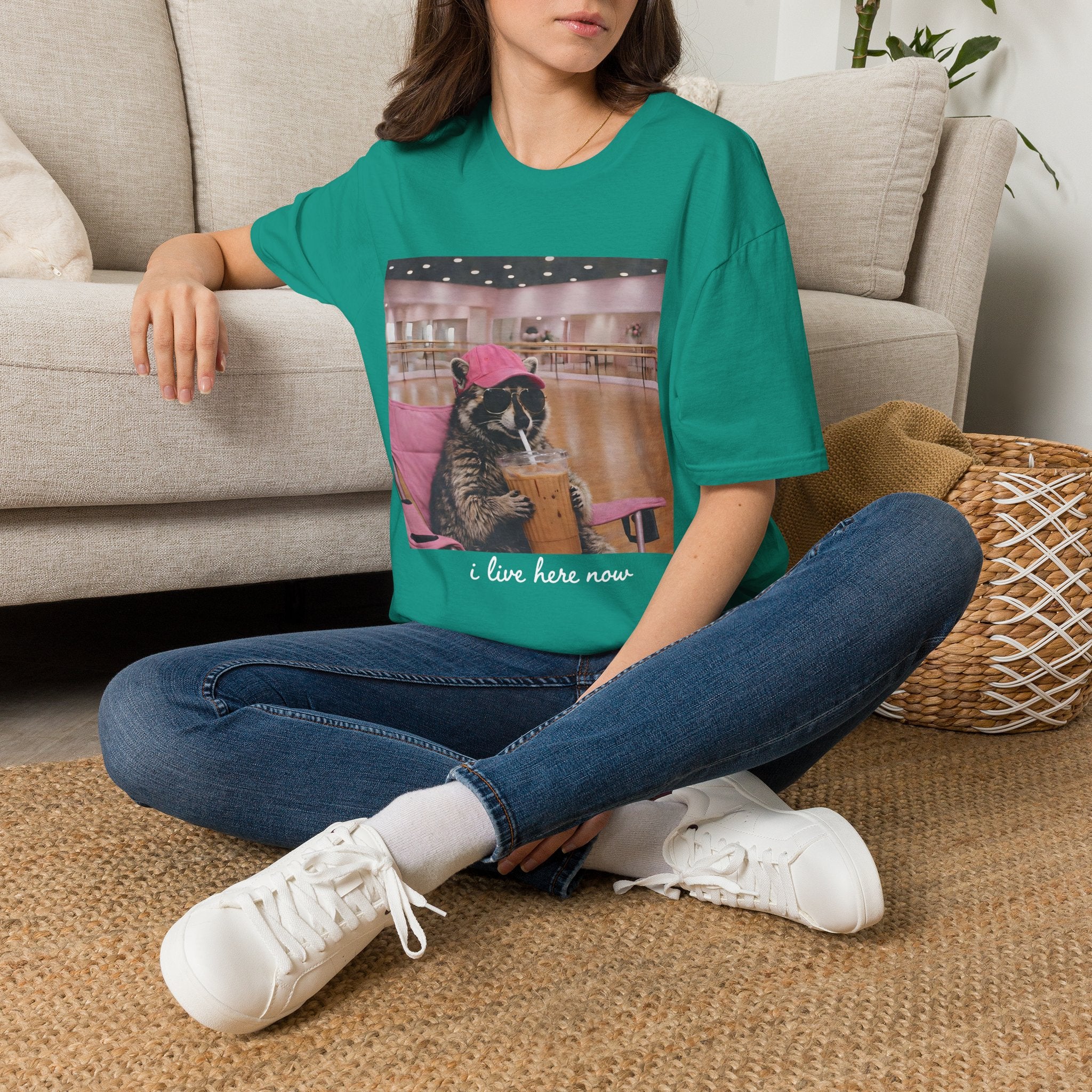 T-Shirt — Cute Dance Mom Graphic Tee ("I Live Here Now")