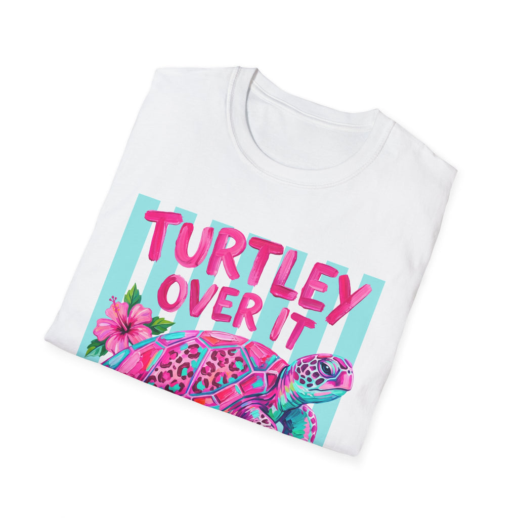 Turtley Over It T-Shirt — Tropical Pink Sea Turtle Graphic Tee