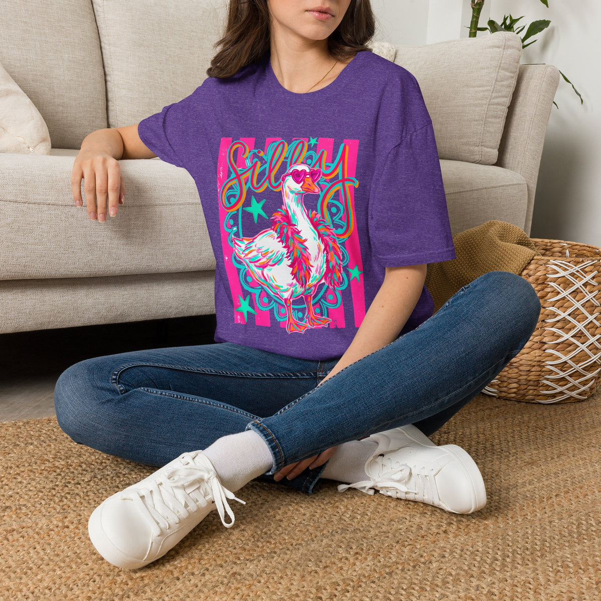 Silly Goose T-Shirt – Playful Retro Pink Graphic Tee