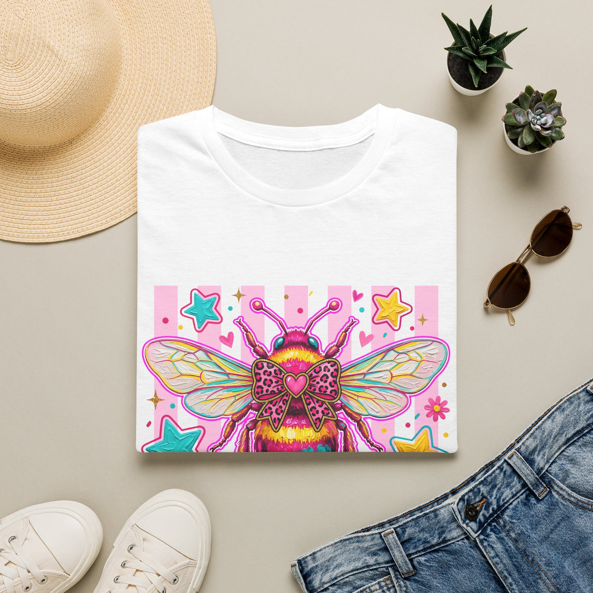Kind Bee T-Shirt — Colorful Cute Bee Graphic Tee for Women & Teens