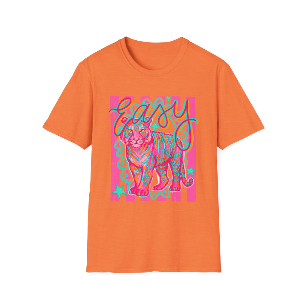 Easy Tiger T-Shirt — Colorful Retro Neon Tiger Graphic