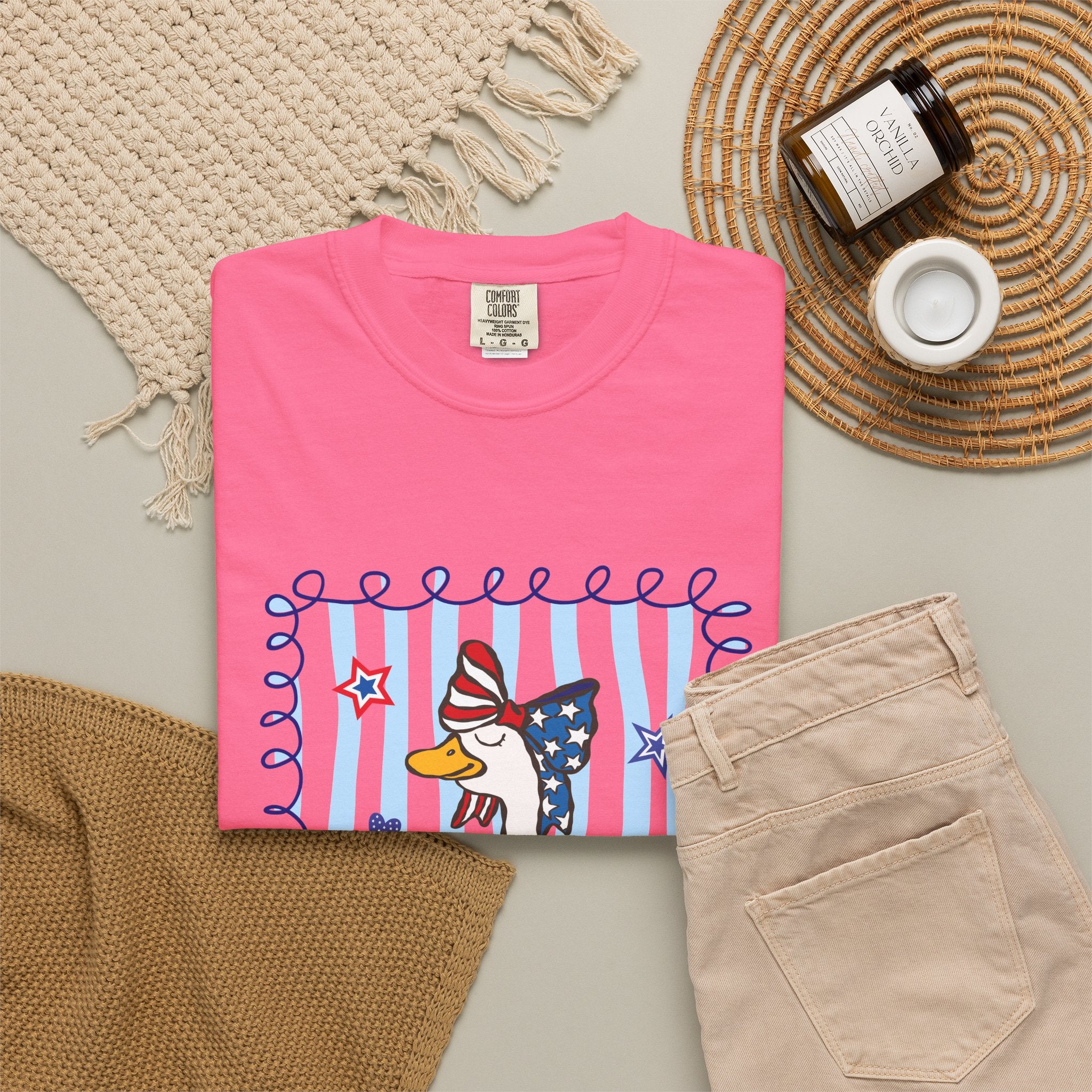 Patriotic Goose Graphic T-Shirt — "Proud Mama" Americana Tee