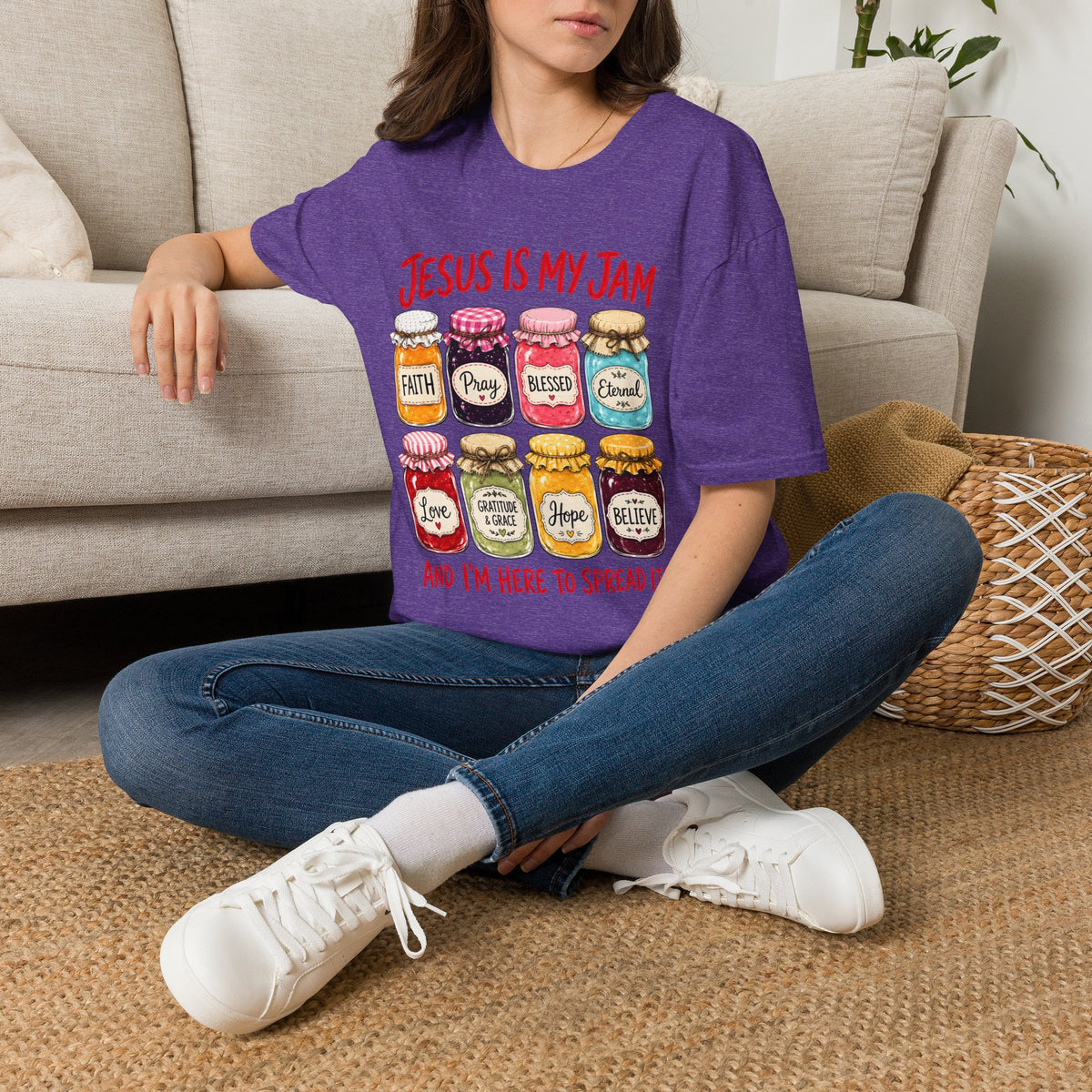 Jesus Is My Jam T-Shirt — Faith & Blessed Jam Jar Graphic Christian Tee