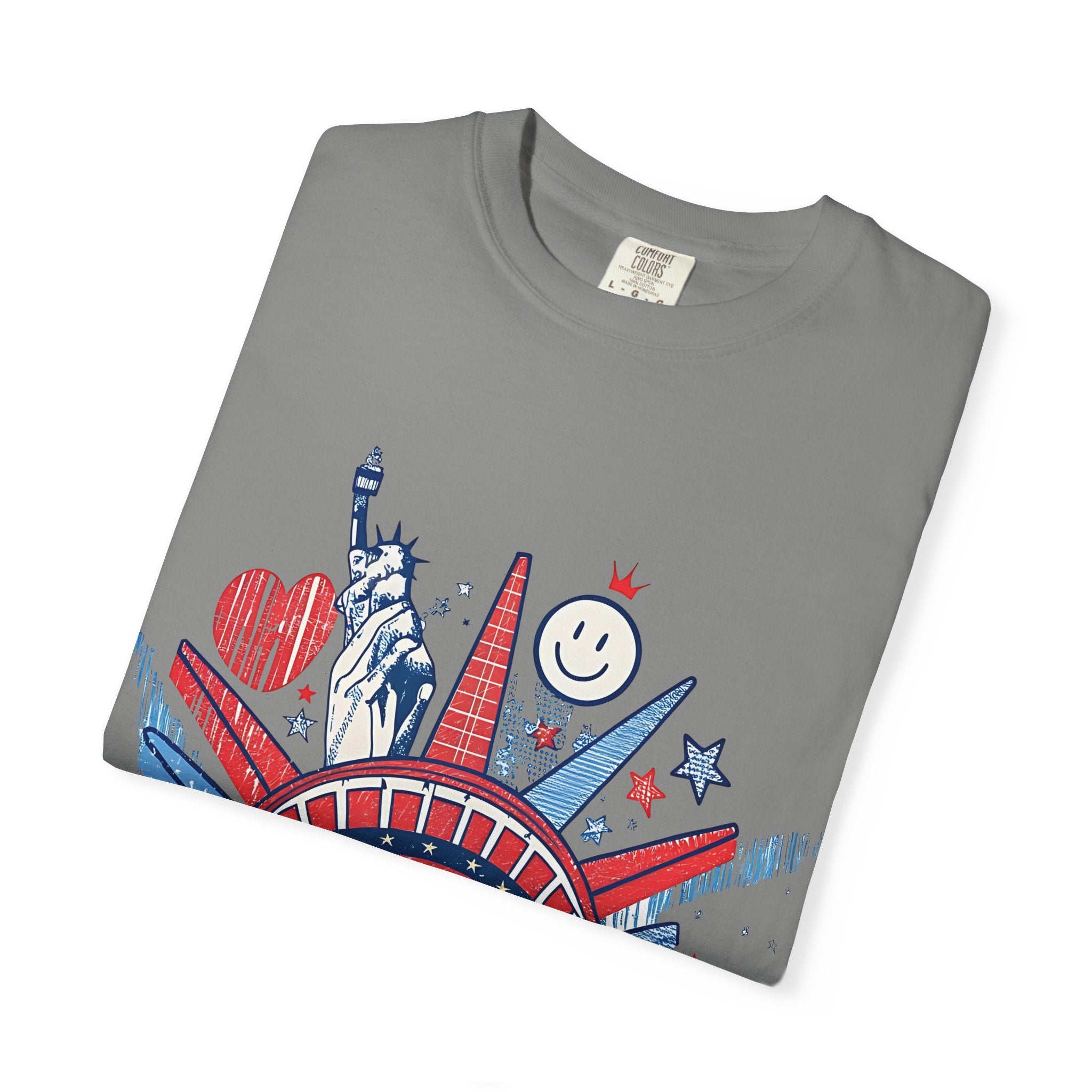 America Graphic T-Shirt — Patriotic Statue of Liberty 4th of July Tee