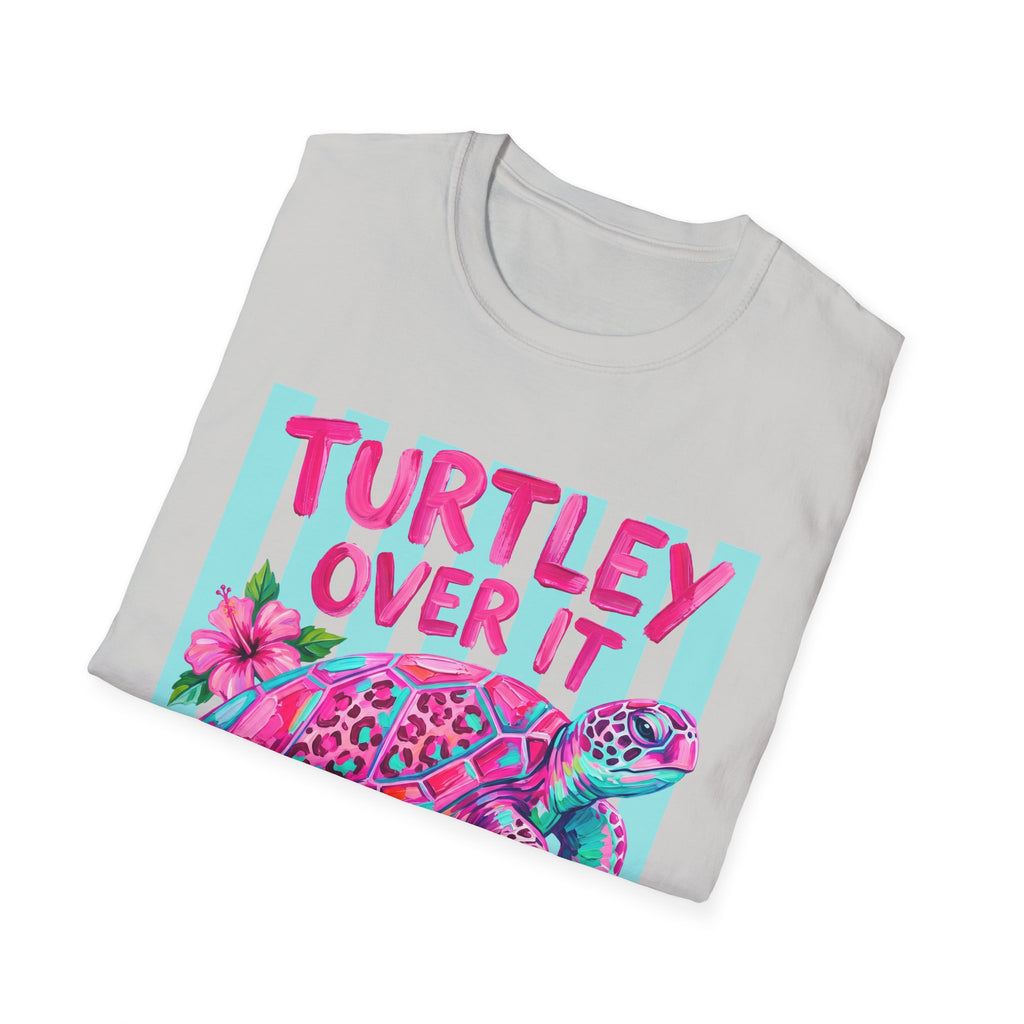 Turtley Over It T-Shirt — Tropical Pink Sea Turtle Graphic Tee