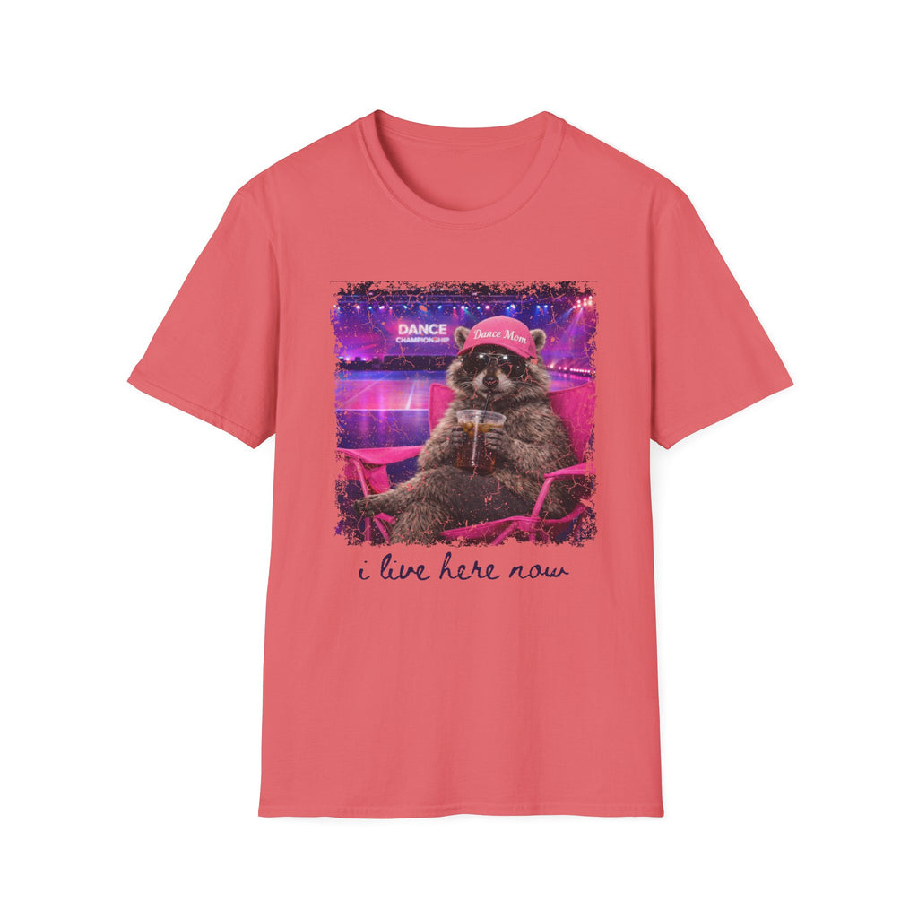 Raccoon ‘Dance’ Graphic T-Shirt — Retro Neon Wildlife Tee
